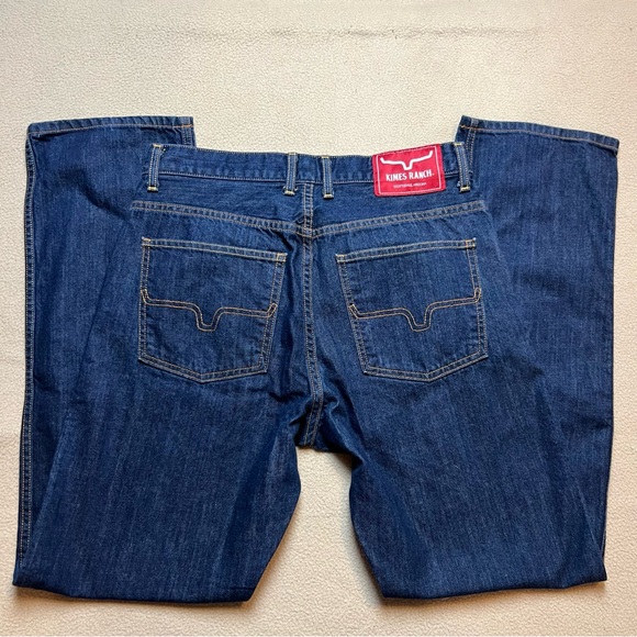 Kimes Ranch Jeans Mens 33x32 Cal Straight Leg Blue Dark Wash Western Denim USA - Picture 7 of 8